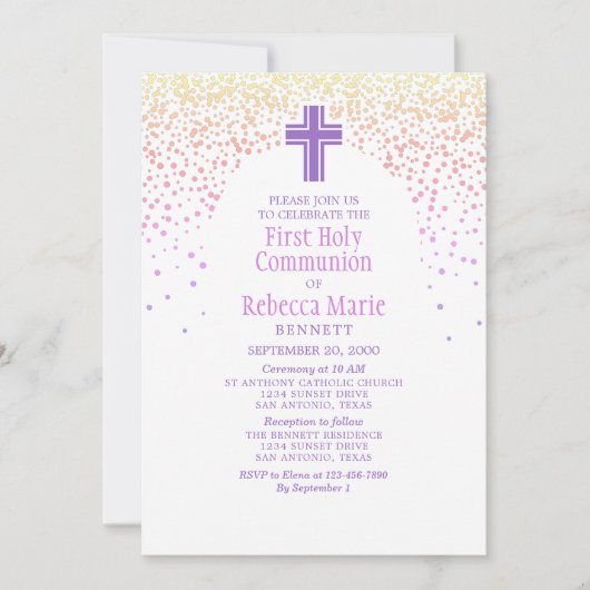Mädchenkommunion Einladung (Vorderseite)