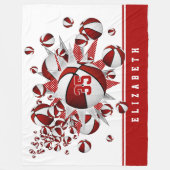 Mädchenkorbälle Sterne personalisiert Fleecedecke (Vorderseite)