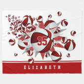 Mädchenkorbälle Sterne personalisiert Fleecedecke (Vorderseite (Horizontal))