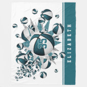 Mädchenkorbststerne aquamarin personalisiert fleecedecke (Vorderseite)