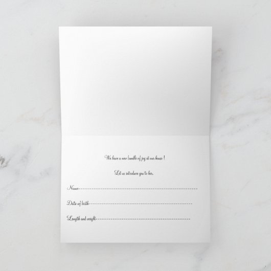 Mädchenkündigung Ankündigung (Innenseite)