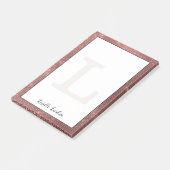 Mädchenkupfer Diamond Glitzer Glam Monogramm Name Post-it Klebezettel (angewinkelt)