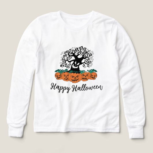 Mädchenlanges Shirt zu Halloween (Design Vorderseite)