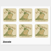 Mädchenlesebuch in Blume, x Libris-Vorlage Quadratischer Aufkleber (Blatt)