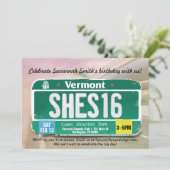 Mädchenlizenz zum 16. Geburtstag Einladung (Stehend Vorderseite)