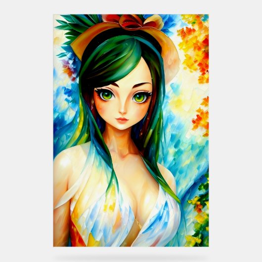 Mädchenmalerei Acrylschild (Vorderseite)