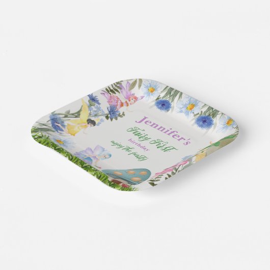 Mädchenmärchen und Blume jeden Alters Pappteller (Gewinkelt)