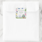 Mädchenmärchen und Blume jeden Alters Quadratischer Aufkleber (Tasche)