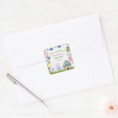 Mädchenmärchen und Blume jeden Alters Quadratischer Aufkleber (Umschlag)