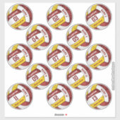 Mädchenmaroon Gold Volleyball-Sonderspieler Namen Aufkleber (Blatt)