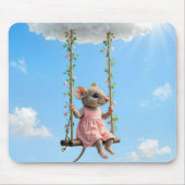 Mädchenmaus auf einer Schaukel Mousepad (Vorne)