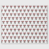 Mädchenmäuse auf Weiß Geschenkpapier (Flach)