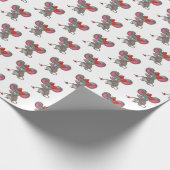 Mädchenmäuse auf Weiß Geschenkpapier (Ecke)