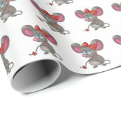 Mädchenmäuse auf Weiß Geschenkpapier (Rolleneckpunkt)