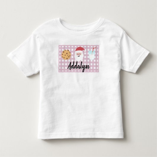 Mädchenmilch und Karierte Kekse Kindermädchen Kleinkind T-shirt (Vorderseite)