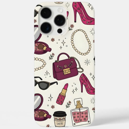 Mädchenmode und Schönheit Nahtloses Muster Case-Mate iPhone Hülle (Rückseite)