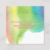 Mädchenmoderne Wasserfarbenpinsel, Lipsticks Quadratische Visitenkarte (Rückseite)