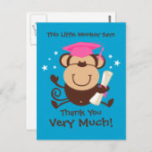 Mädchenmonkey-Graduate Postkarte (Vorne/Hinten)