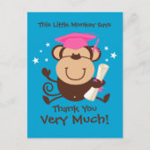 Mädchenmonkey-Graduate Postkarte (Vorderseite)