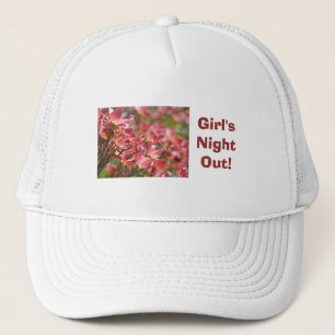 Mädchennacht aus! Hüte weiß rosa, floral Truckerkappe