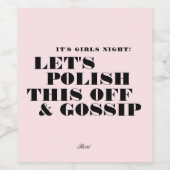 Mädchennacht | Lasst uns tratschen Weinetikett (Einzelnes Label)