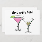 Mädchennachtheraus Party Einladung (Vorne/Hinten)