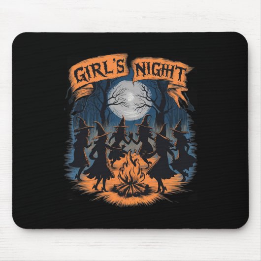 Mädchennachtszunge Coven Halloween Design Spooky F Mousepad (Vorne)