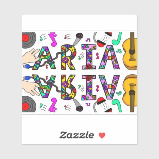 Mädchenname Aria-Aufkleber Aufkleber (Blatt)