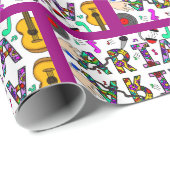 Mädchenname Aria, Geburtstag Geschenkpapier (Rolleneckpunkt)