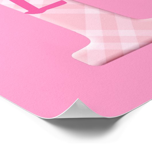 Mädchenname Benutzerdefinierter Karierter Buchstab Poster (Ecke)