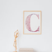 Mädchenname Buchstabe C Pink-Aquarellenposter Poster