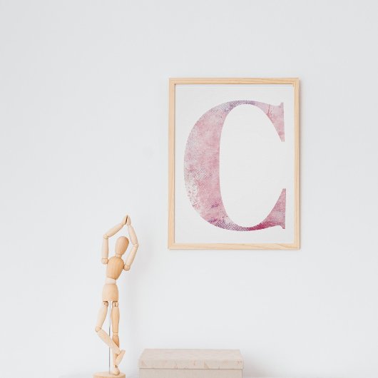 Mädchenname Buchstabe C Pink-Aquarellenposter Poster