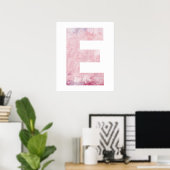 Mädchenname Buchstabe E Pink Wasserfarben-Poster Poster (Heimbüro)