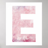 Mädchenname Buchstabe E Pink Wasserfarben-Poster Poster (Vorne)