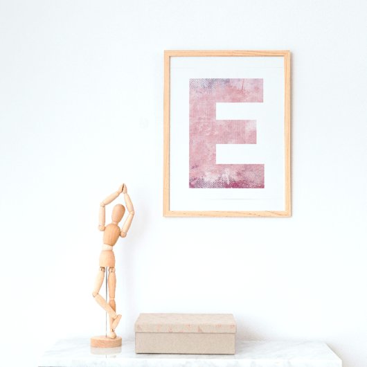 Mädchenname Buchstabe E Pink Wasserfarben-Poster Poster