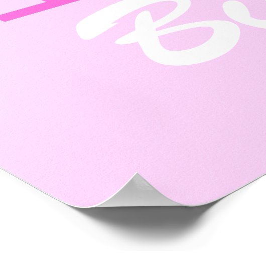 Mädchenname Eigener Brief in Rosa Poster (Ecke)