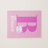 Mädchenname Eigener Brief in Rosa Puzzle (Horizontal)