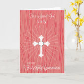 Mädchenname: Erstes Kommunenkreuz Karte (Gelbe Blume)