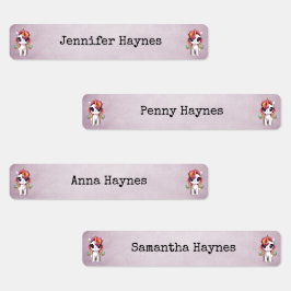 Mädchenname Fabric Bekleidungsetiketten Rainbow Un Etiketten