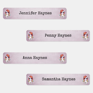 Mädchenname Fabric Bekleidungsetiketten Rainbow Un Etiketten