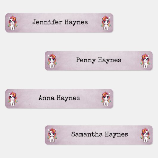 Mädchenname Fabric Bekleidungsetiketten Rainbow Un Etiketten (Gruppe)