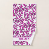 Mädchenname fuchsia volleyballs Muster Badhandtuch Set (Handtuch)