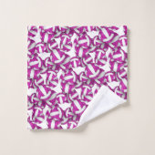 Mädchenname fuchsia volleyballs Muster Badhandtuch Set (Waschlappen)
