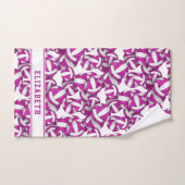 Mädchenname fuchsia volleyballs Muster Badhandtuch Set (Handtuch)