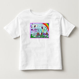 Mädchenname Hannah Whimsikale Blume, Regenbogen Kleinkind T-shirt