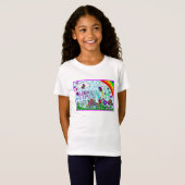 Mädchenname Hannah Whimsikale Blume, Regenbogen T-Shirt (Vorne ganz)