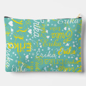 Mädchenname, Herz und Sterne aquamarin Zubehörtasche (Rückseite)