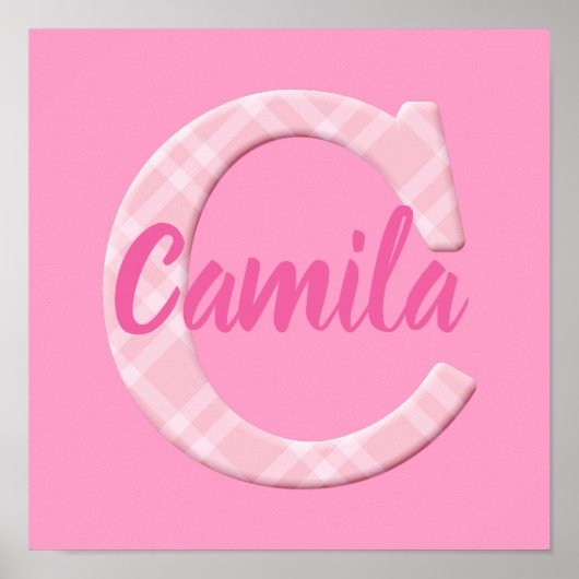 Mädchenname Karierter Buchstabe C Poster (Vorne)
