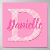 Mädchenname Karierter Buchstabe D Poster (Vorne)