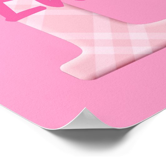 Mädchenname Karierter Buchstabe E Poster (Ecke)